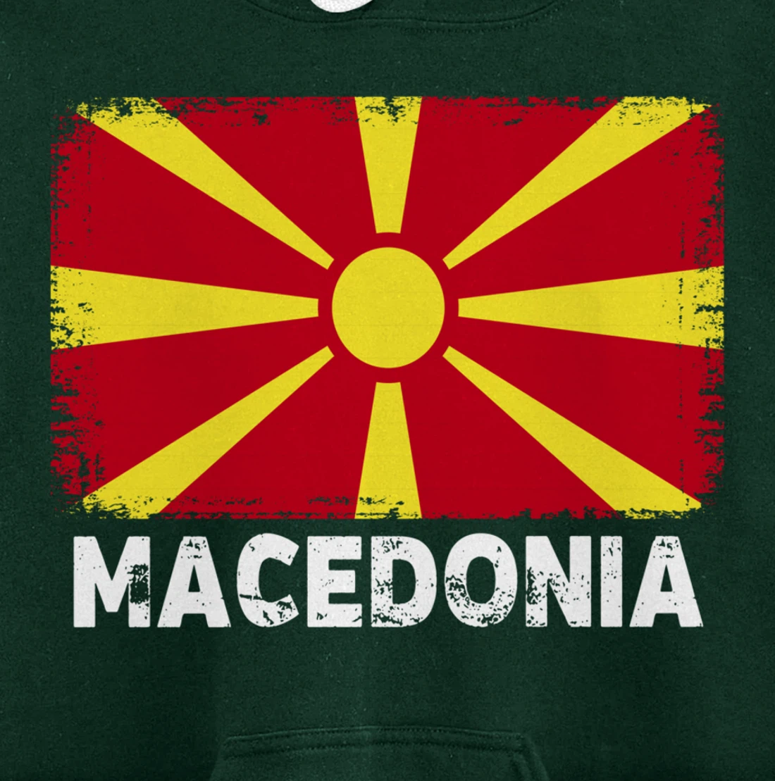 Macedonian people Vintage Macedonia Flag Pullover Hoodie