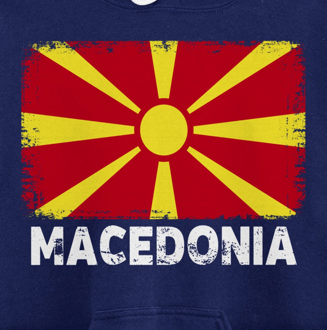 Macedonian people Vintage Macedonia Flag Pullover Hoodie
