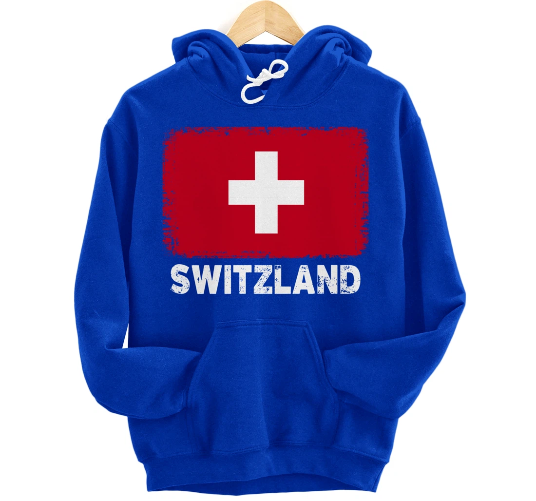 Swiss people Vintage Switzland Flag Pullover Hoodie