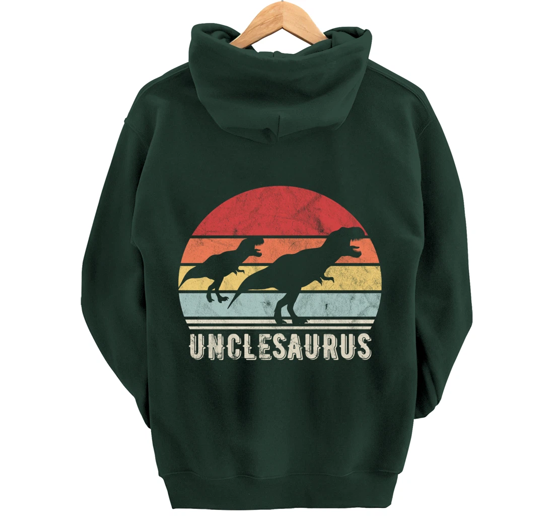 Retro Unclesaurus Uncle Dinosaur Gift Pullover Hoodie