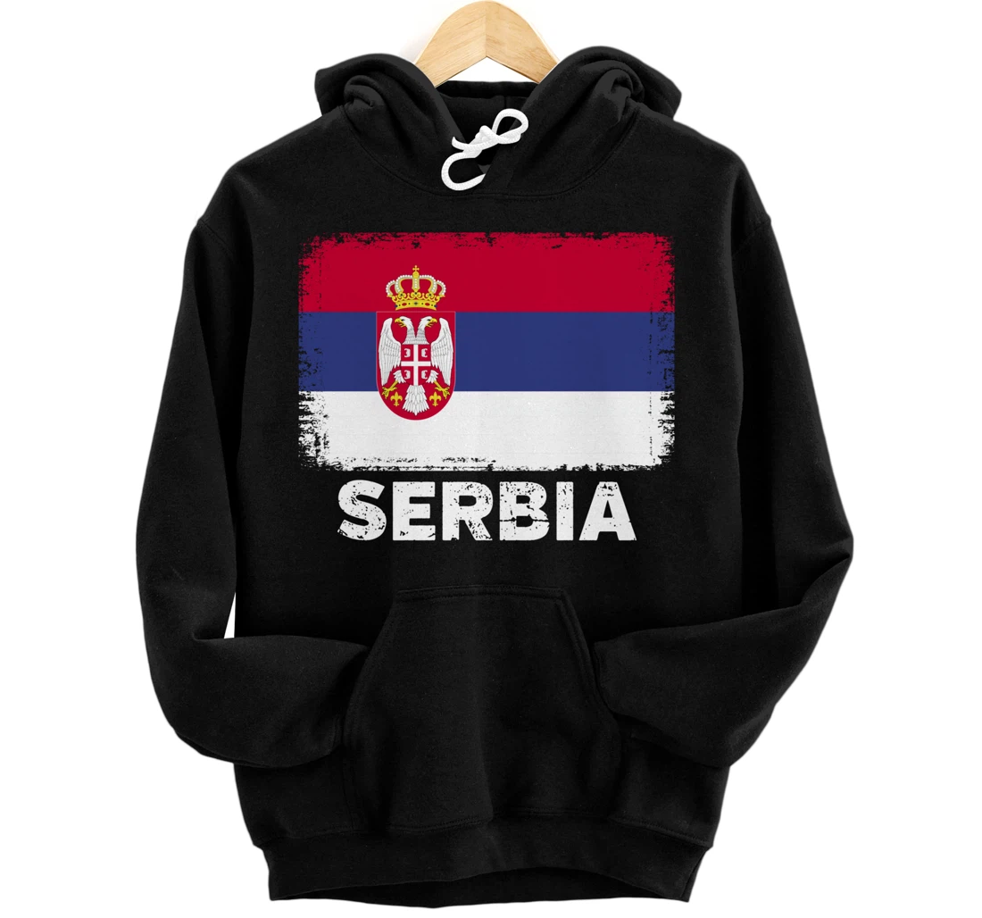 Serbian people Vintage Serbia Flag Pullover Hoodie