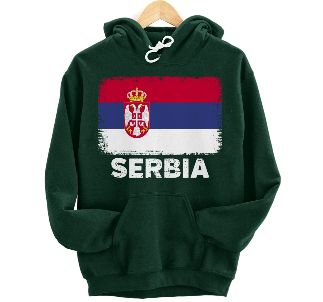 Serbian people Vintage Serbia Flag Pullover Hoodie
