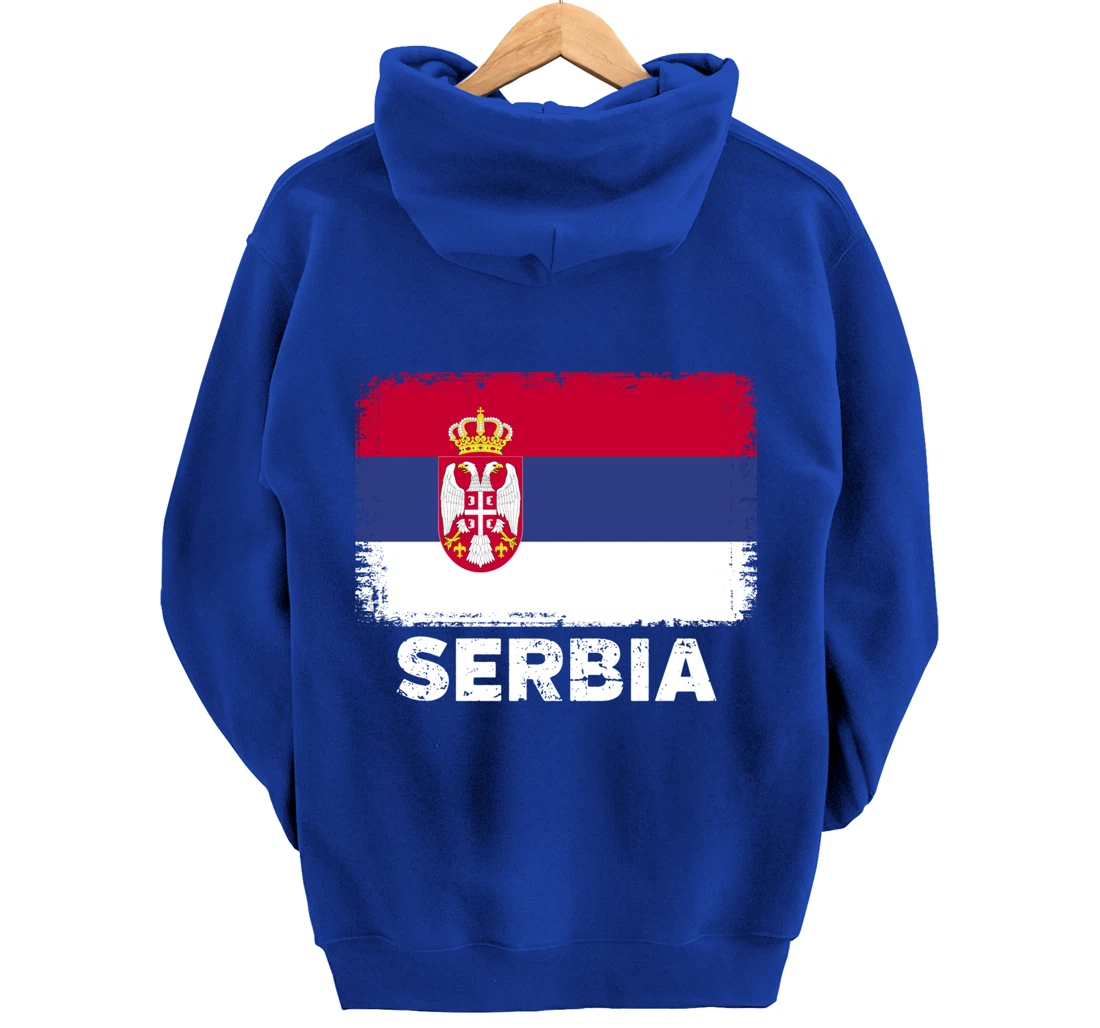 Serbian people Vintage Serbia Flag Pullover Hoodie