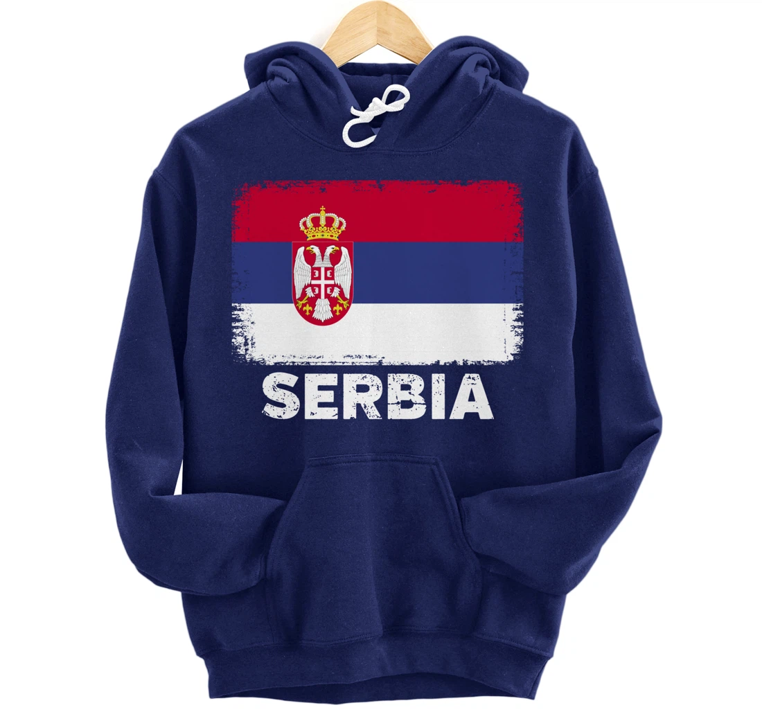 Serbian people Vintage Serbia Flag Pullover Hoodie
