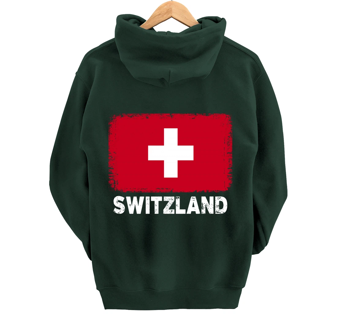 Swiss people Vintage Switzland Flag Pullover Hoodie