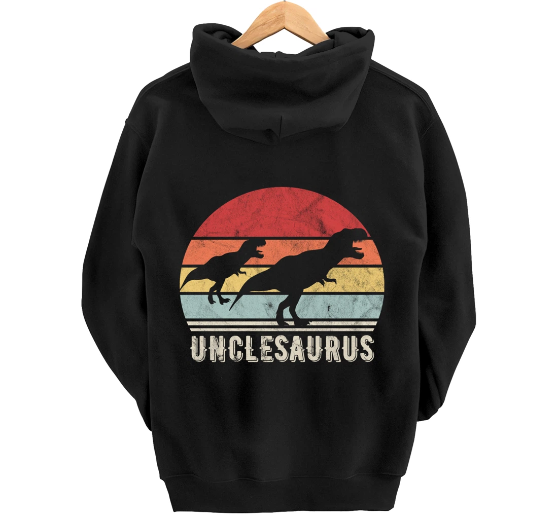 Retro Unclesaurus Uncle Dinosaur Gift Pullover Hoodie