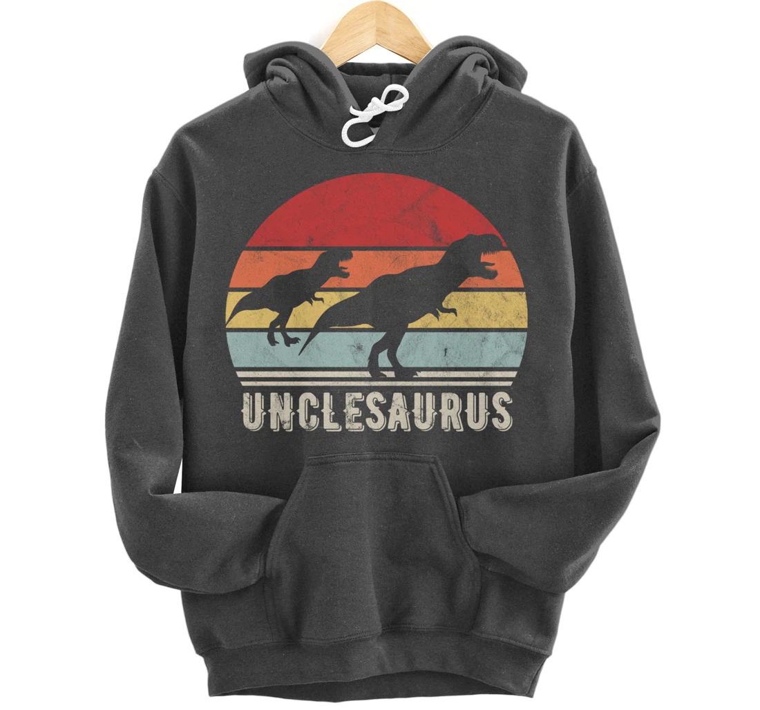 Retro Unclesaurus Uncle Dinosaur Gift Pullover Hoodie