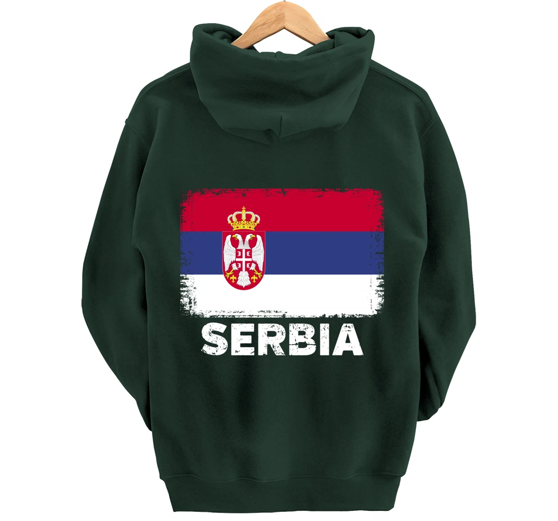 Serbian people Vintage Serbia Flag Pullover Hoodie