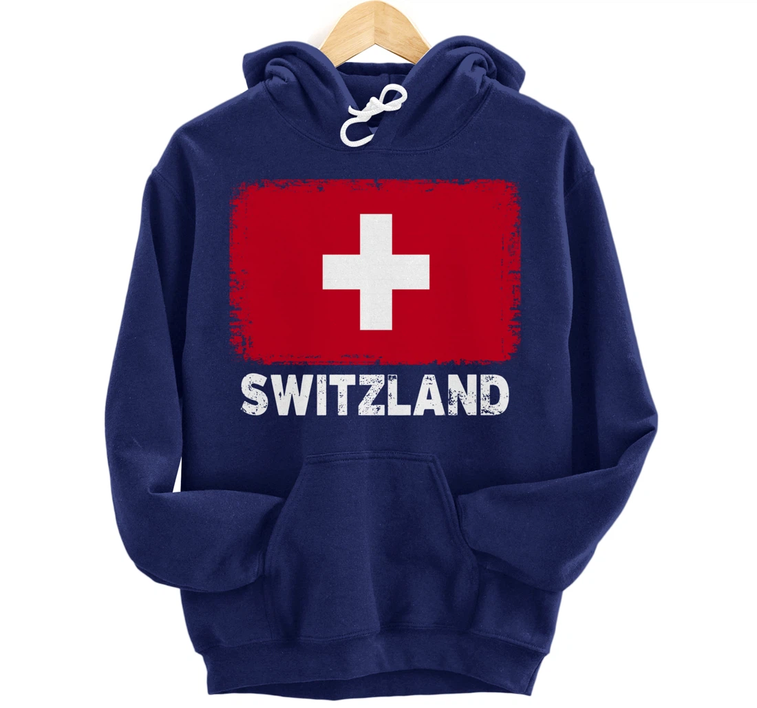 Swiss people Vintage Switzland Flag Pullover Hoodie