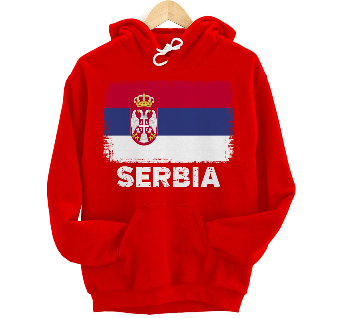 Serbian people Vintage Serbia Flag Pullover Hoodie
