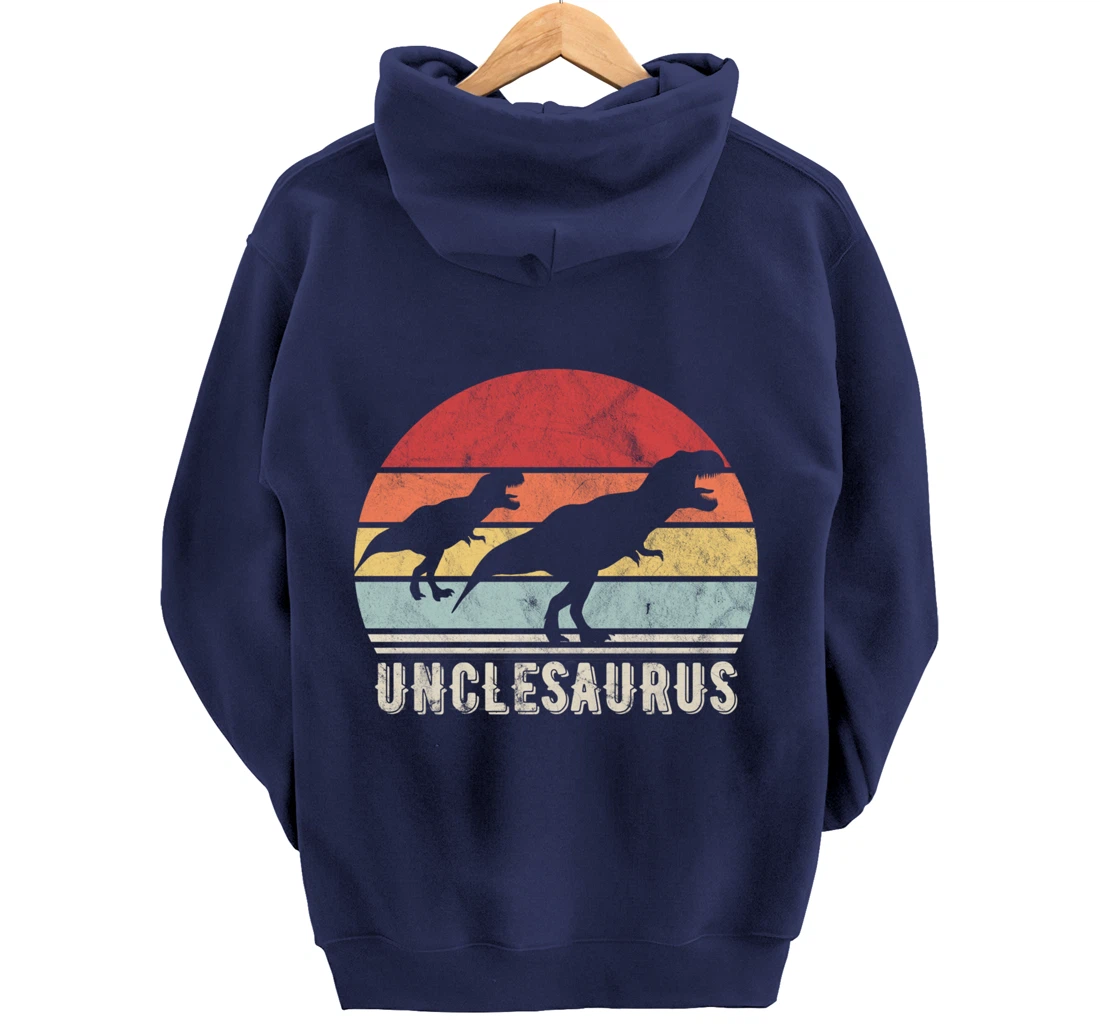 Retro Unclesaurus Uncle Dinosaur Gift Pullover Hoodie
