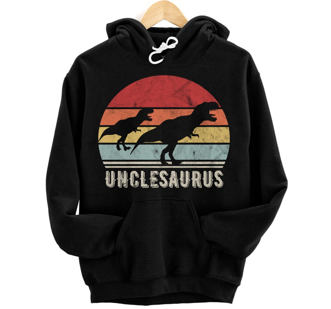 Retro Unclesaurus Uncle Dinosaur Gift Pullover Hoodie