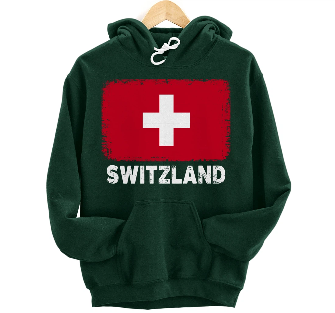 Swiss people Vintage Switzland Flag Pullover Hoodie