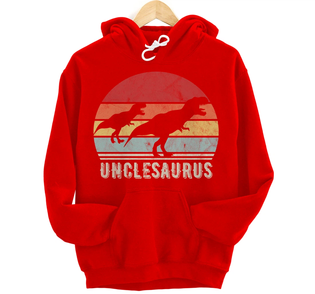 Retro Unclesaurus Uncle Dinosaur Gift Pullover Hoodie