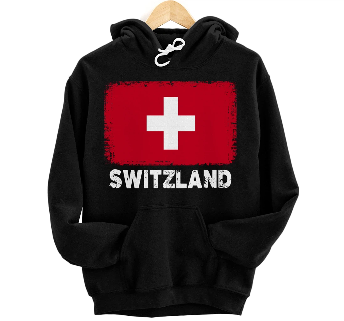 Swiss people Vintage Switzland Flag Pullover Hoodie