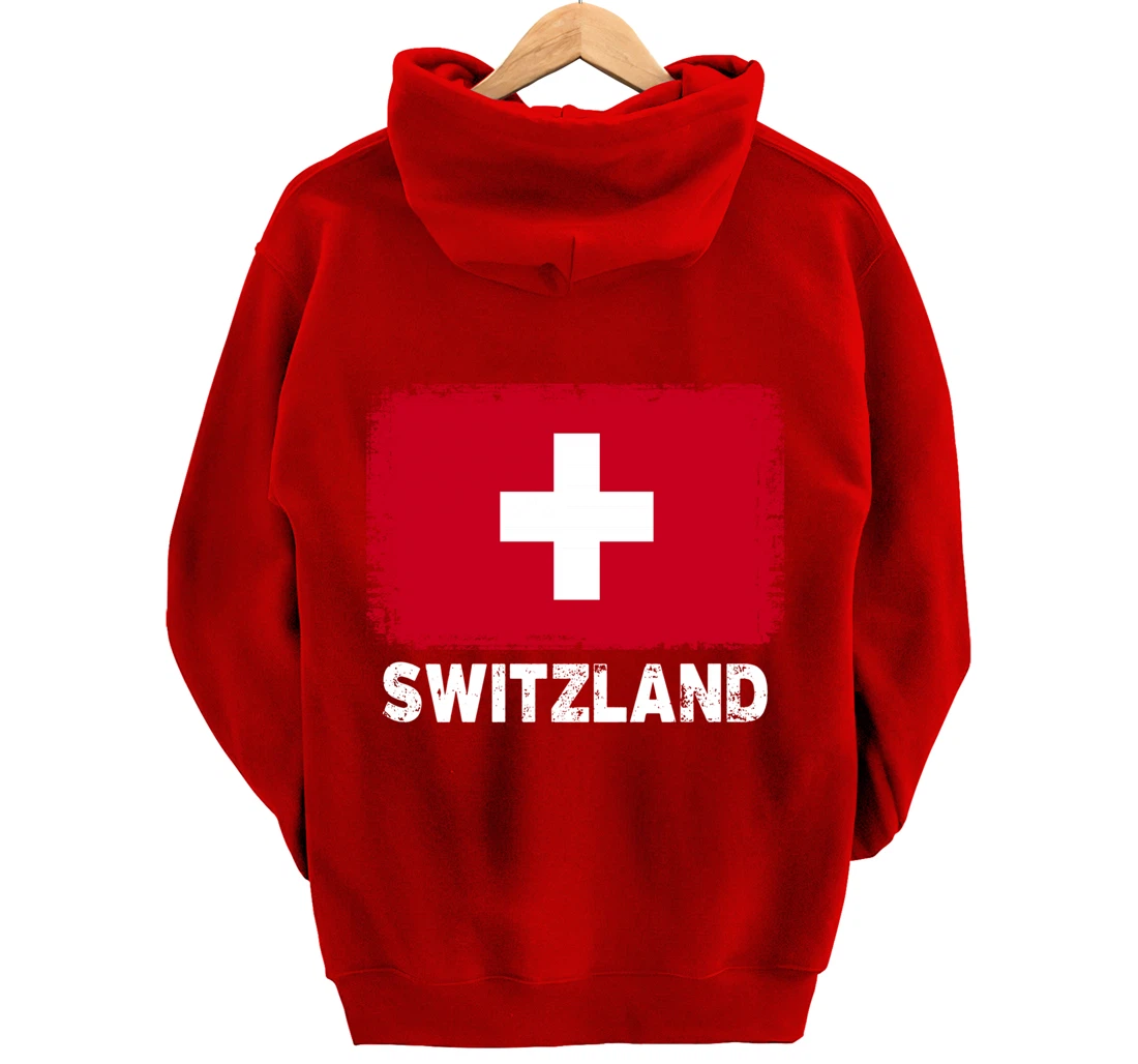 Swiss people Vintage Switzland Flag Pullover Hoodie