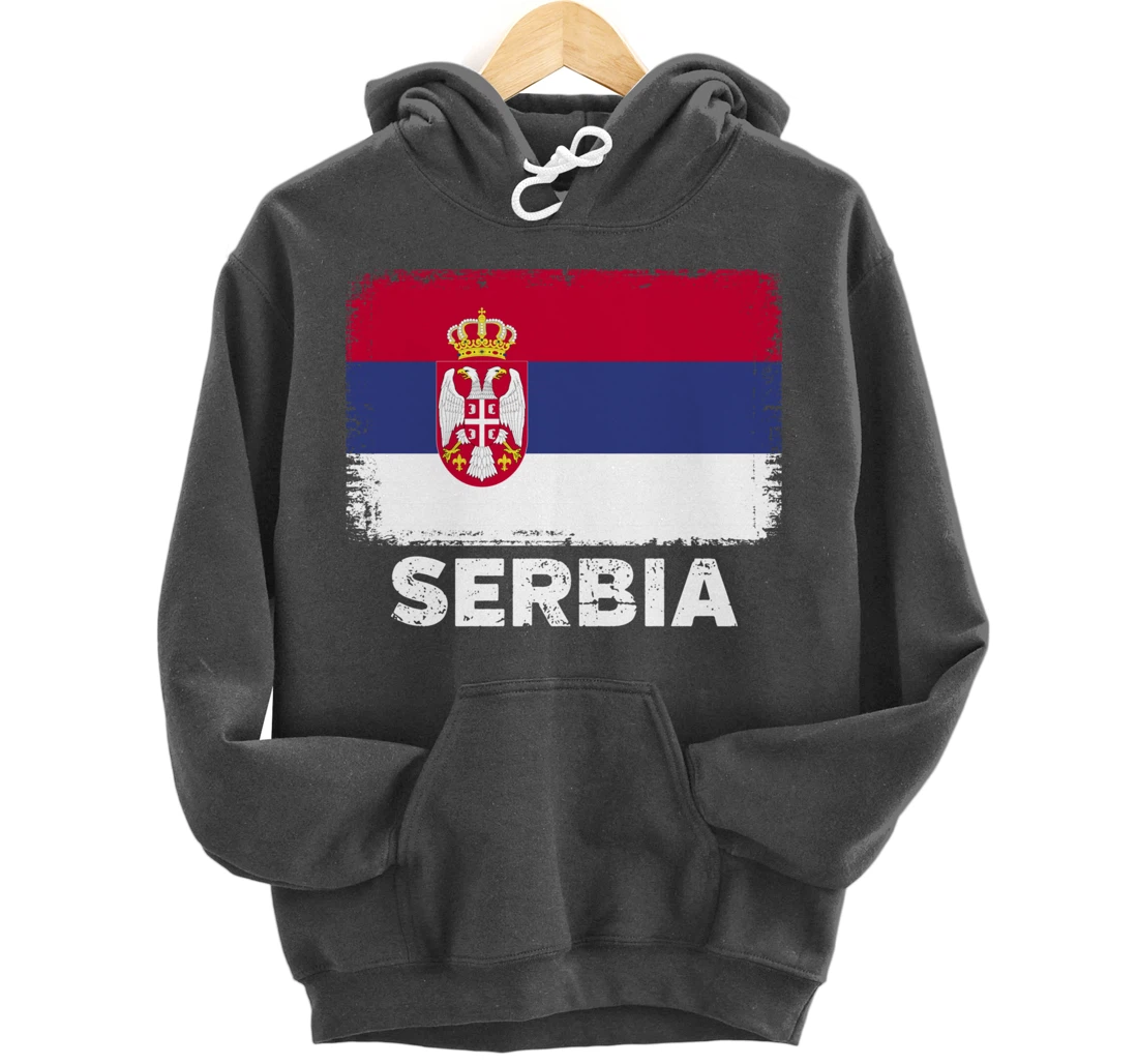 Serbian people Vintage Serbia Flag Pullover Hoodie