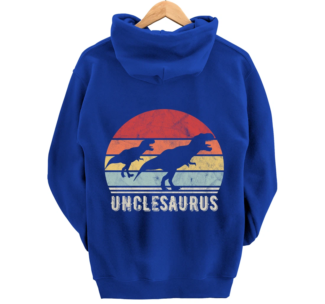 Retro Unclesaurus Uncle Dinosaur Gift Pullover Hoodie