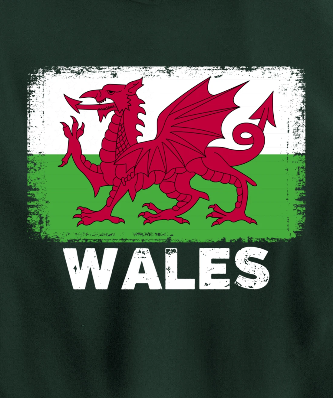 Waleh people Vintage Wales Flag Pullover Hoodie
