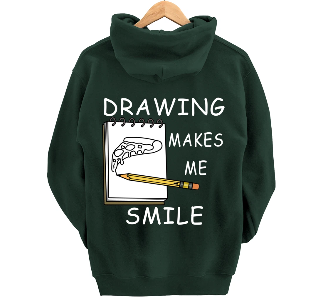 Drawing Makes Me Smile Illustrator Hobby Pullover Hoodie