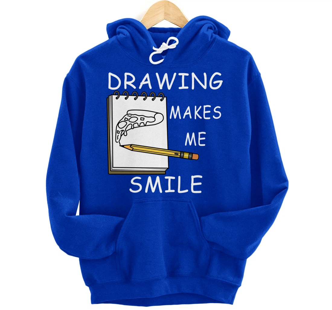 Drawing Makes Me Smile Illustrator Hobby Pullover Hoodie