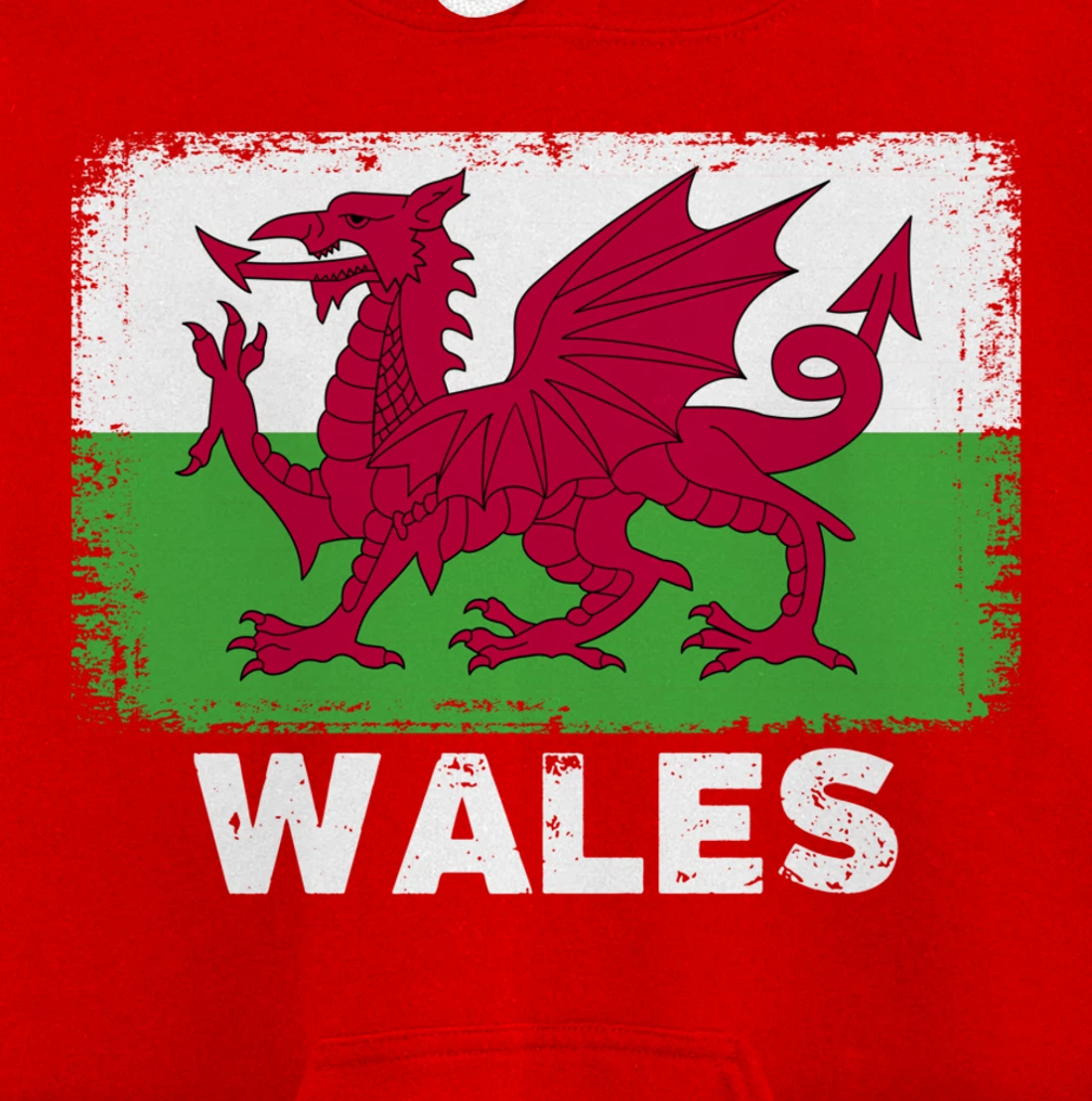 Waleh people Vintage Wales Flag Pullover Hoodie