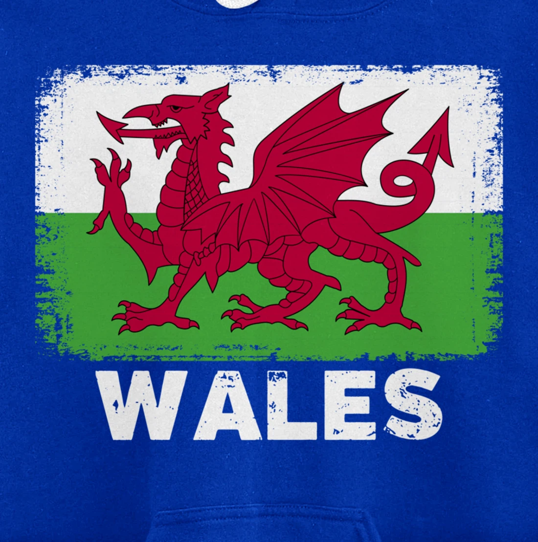 Waleh people Vintage Wales Flag Pullover Hoodie