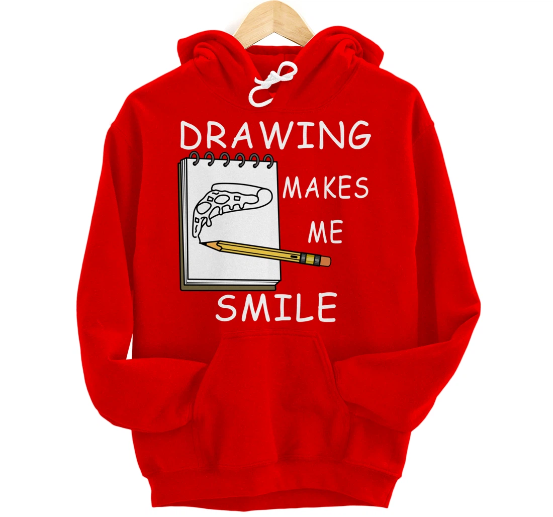 Drawing Makes Me Smile Illustrator Hobby Pullover Hoodie