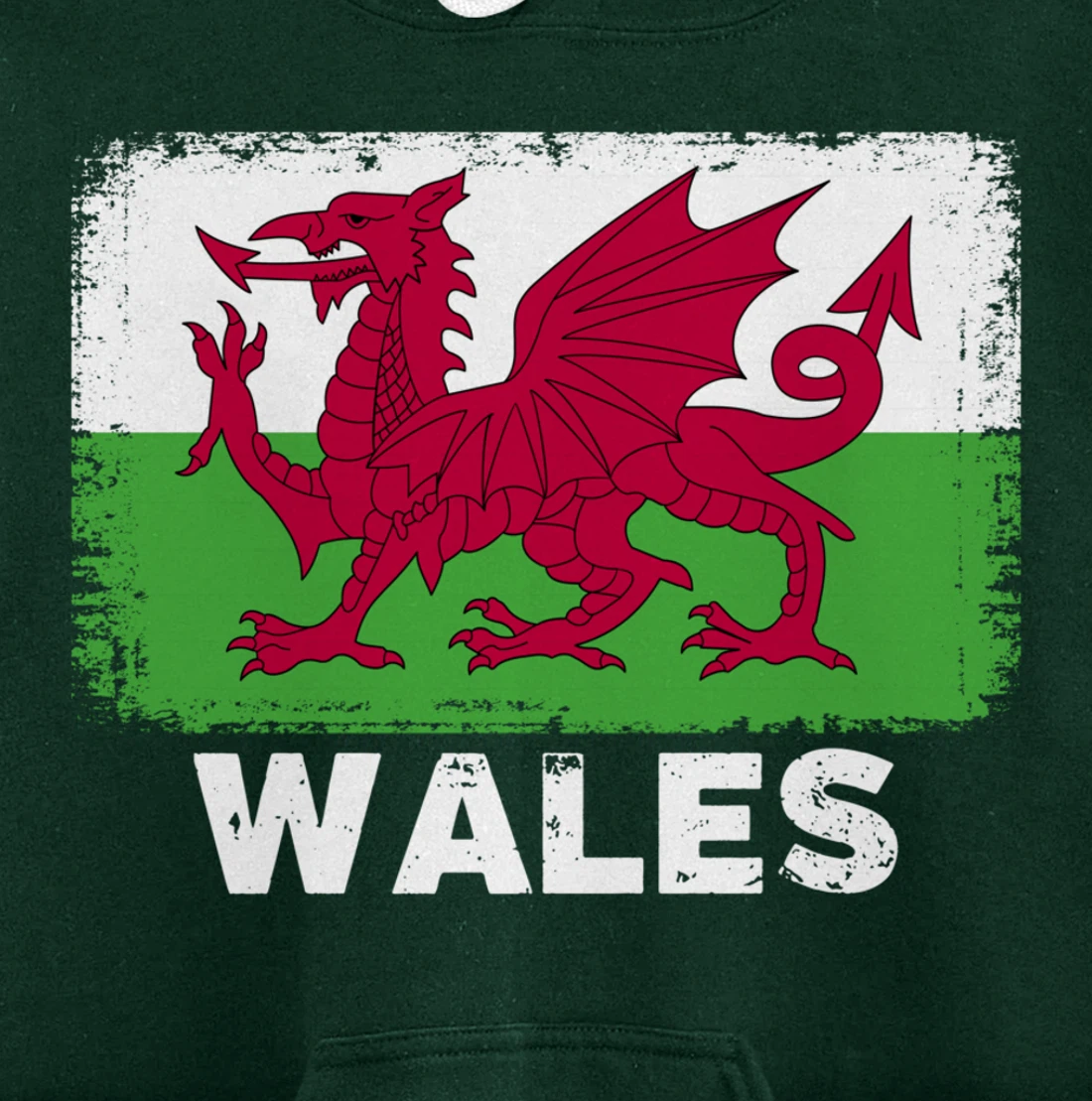 Waleh people Vintage Wales Flag Pullover Hoodie