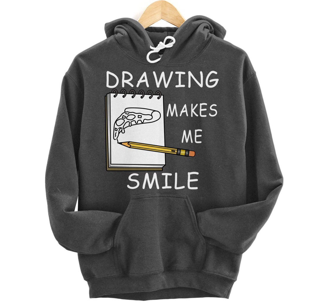 Drawing Makes Me Smile Illustrator Hobby Pullover Hoodie