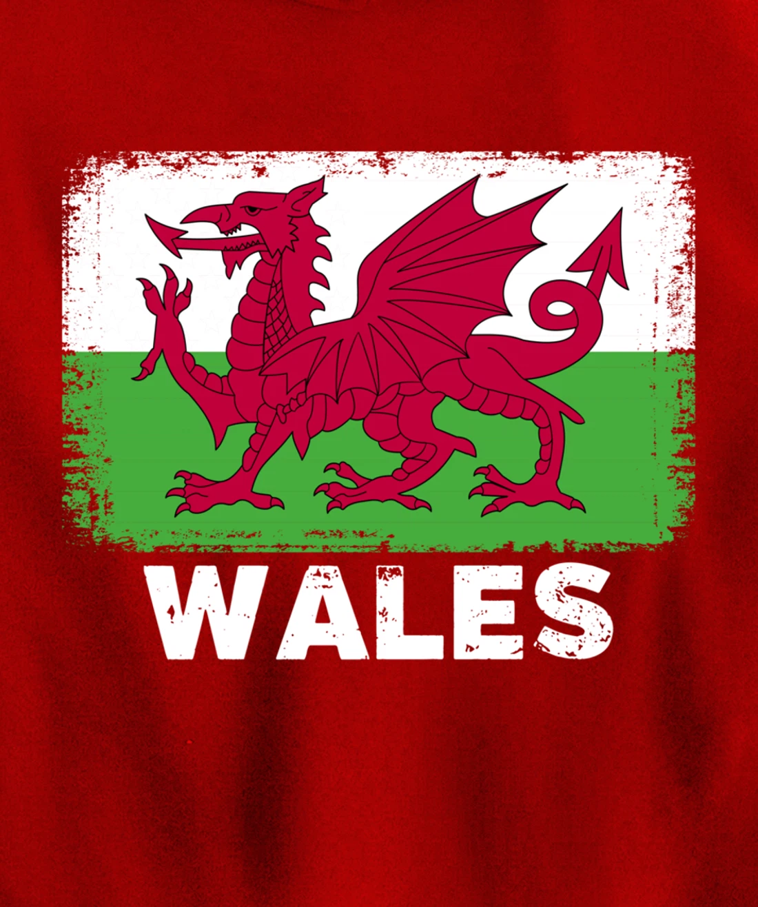 Waleh people Vintage Wales Flag Pullover Hoodie