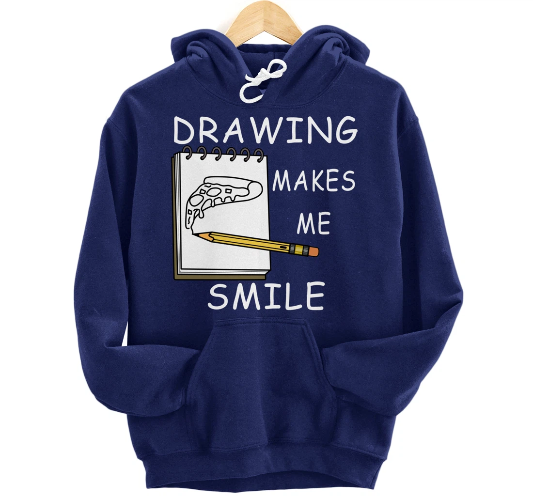 Drawing Makes Me Smile Illustrator Hobby Pullover Hoodie