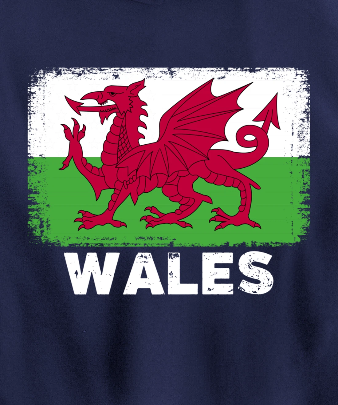 Waleh people Vintage Wales Flag Pullover Hoodie