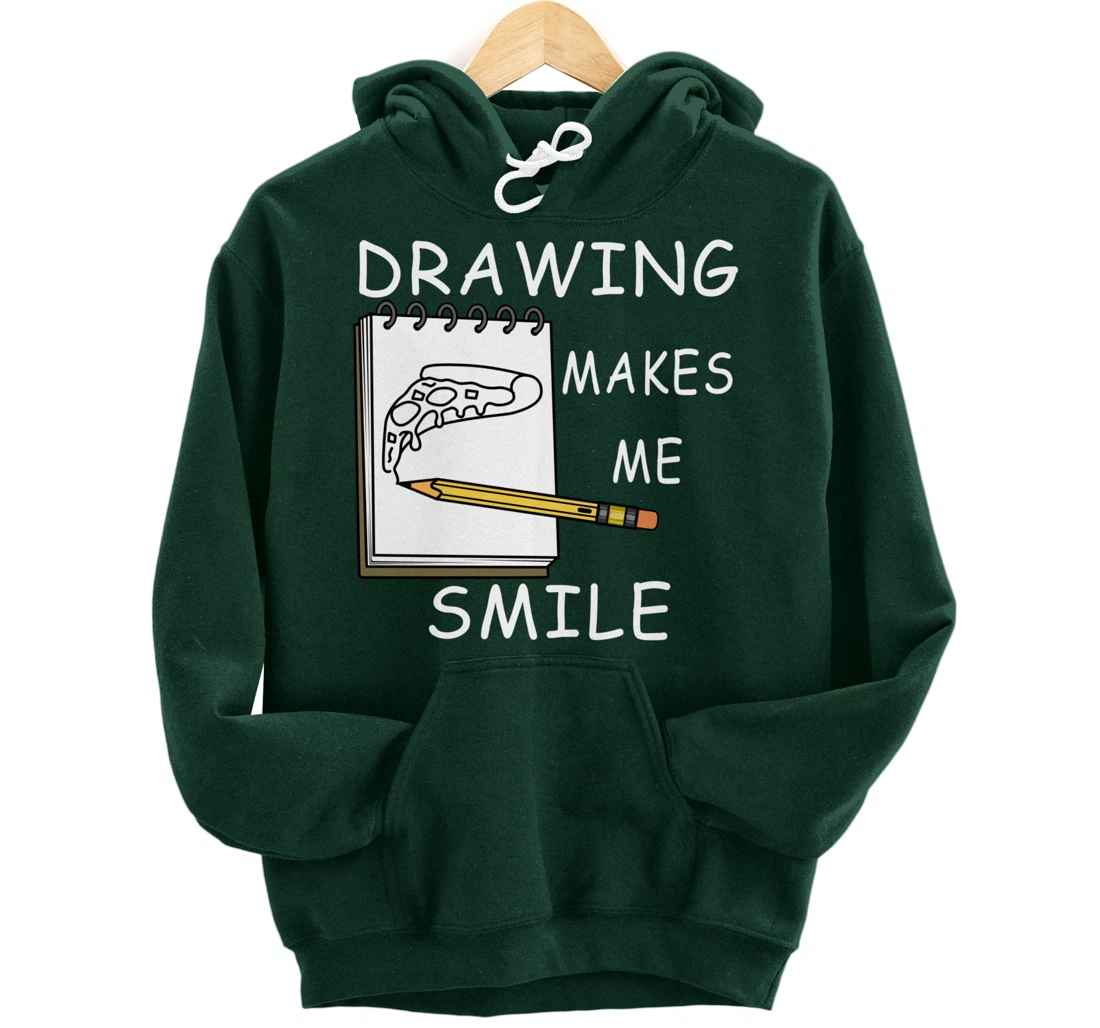 Drawing Makes Me Smile Illustrator Hobby Pullover Hoodie