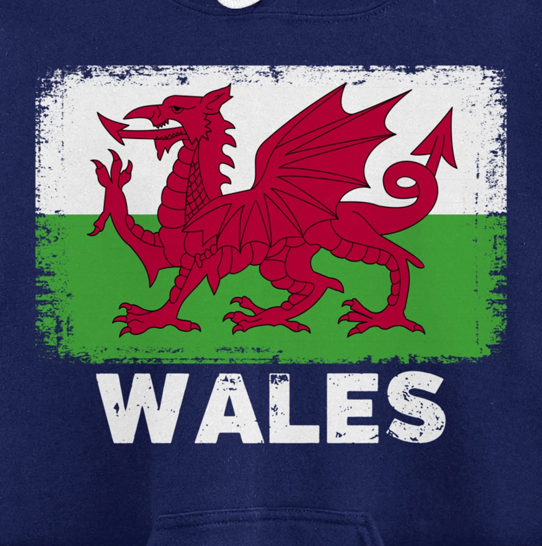 Waleh people Vintage Wales Flag Pullover Hoodie