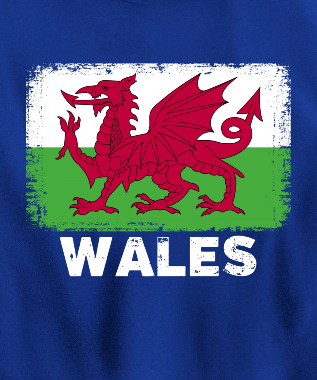Waleh people Vintage Wales Flag Pullover Hoodie