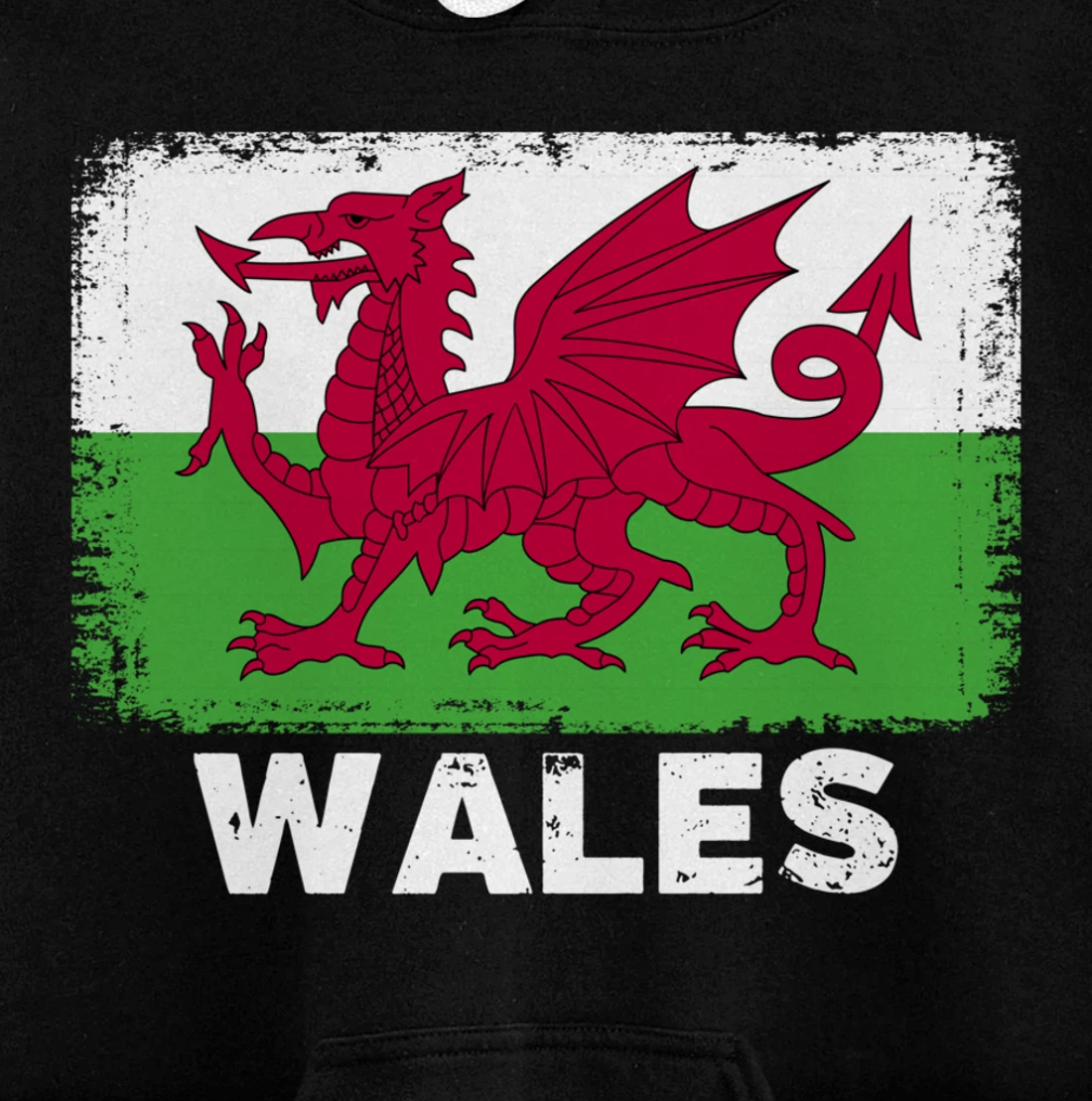 Waleh people Vintage Wales Flag Pullover Hoodie