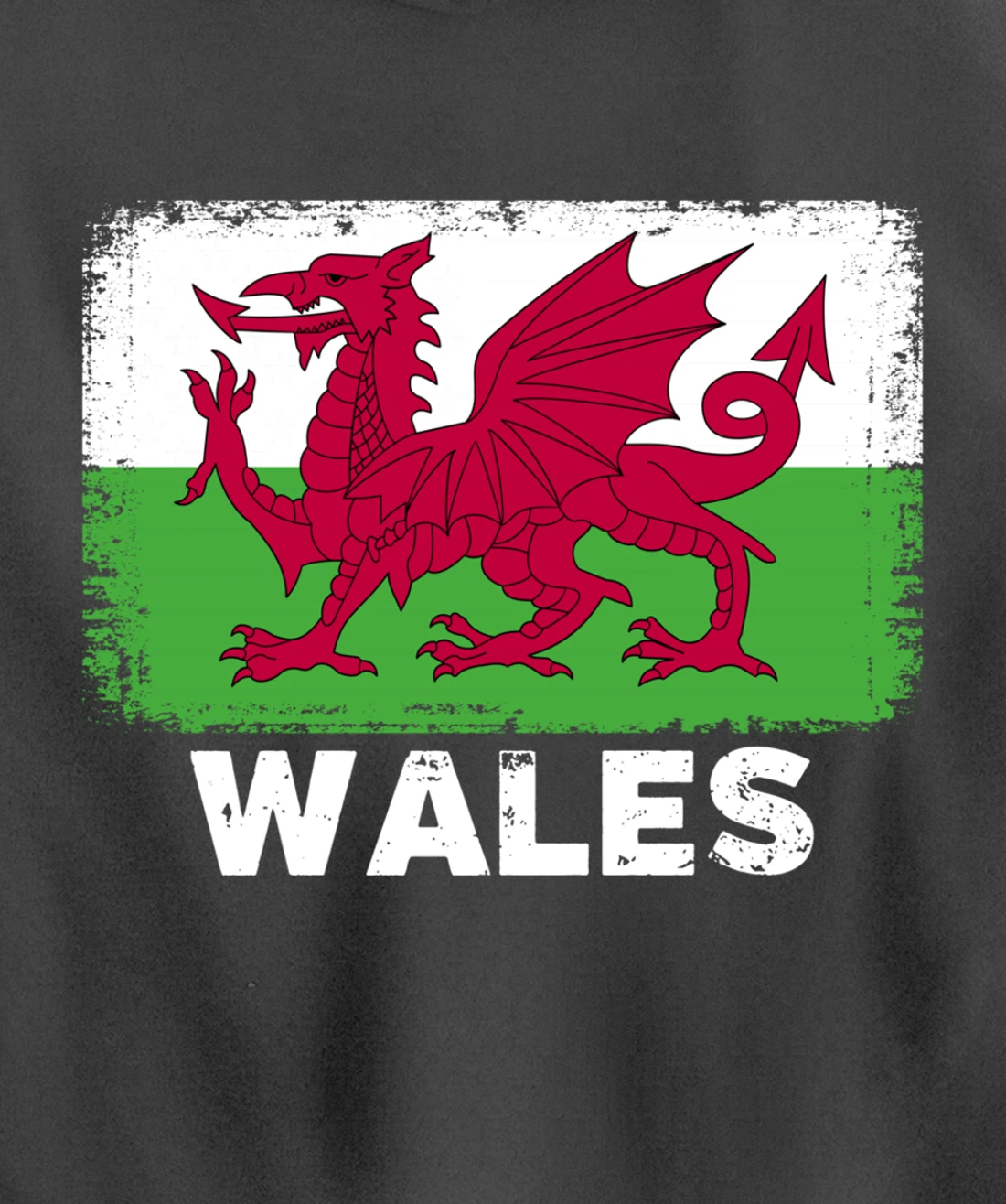 Waleh people Vintage Wales Flag Pullover Hoodie