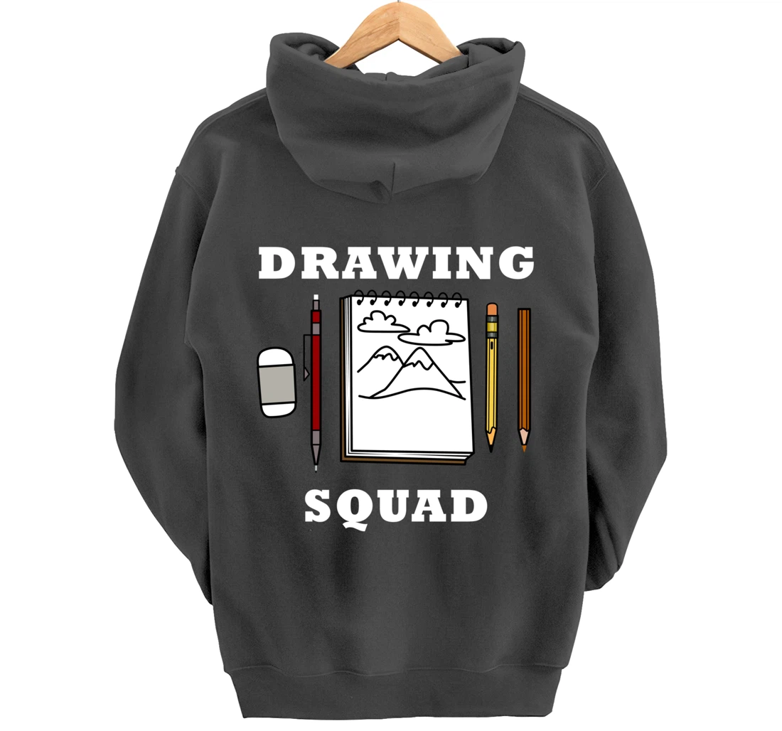 Drawing Squad Sketching Illustrator Artwork Pullover Hoodie