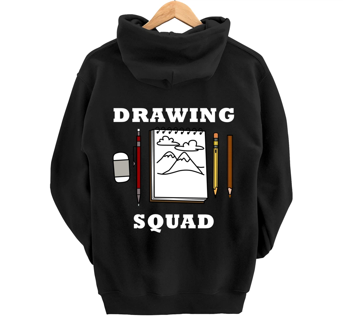Drawing Squad Sketching Illustrator Artwork Pullover Hoodie