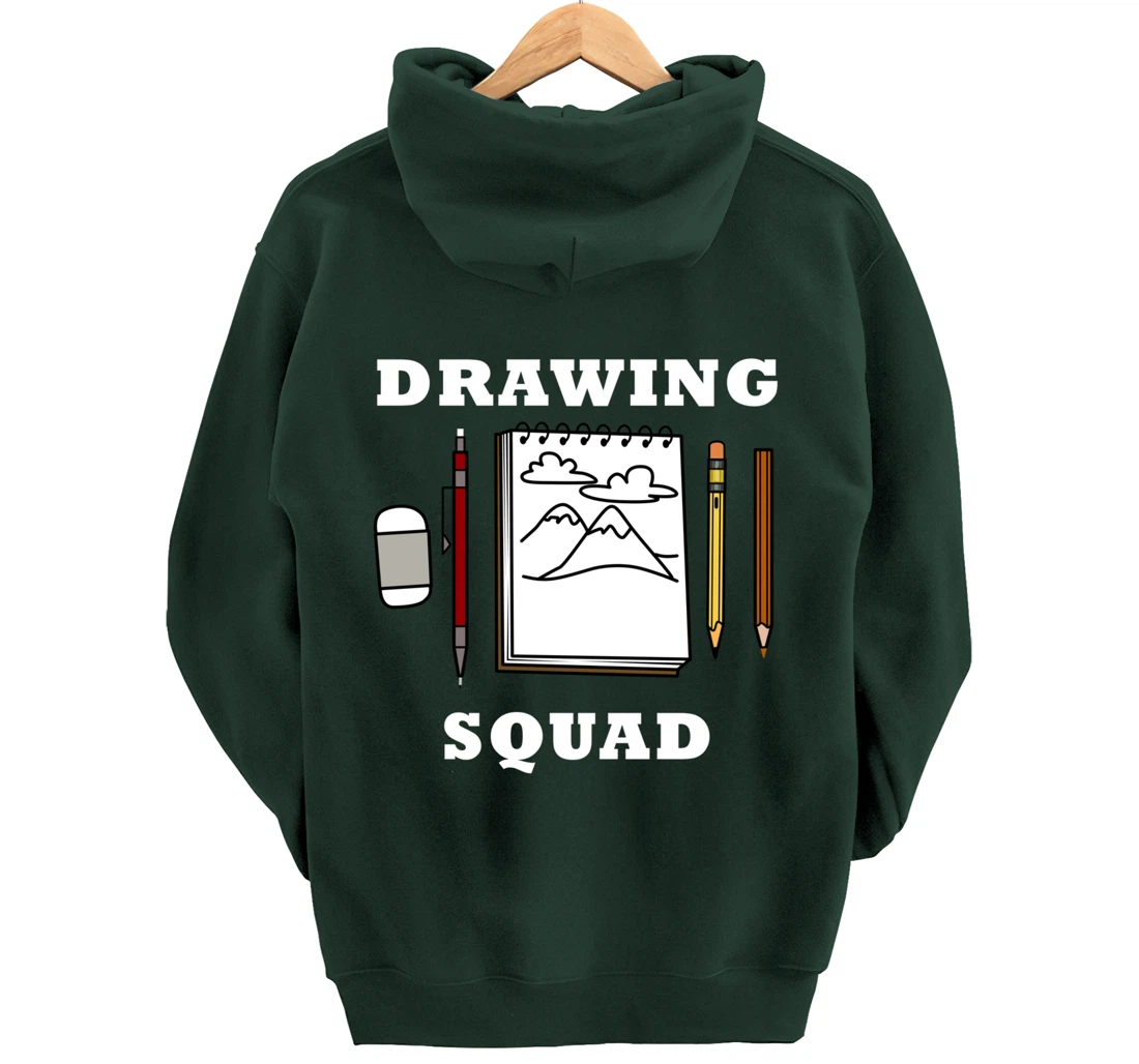 Drawing Squad Sketching Illustrator Artwork Pullover Hoodie