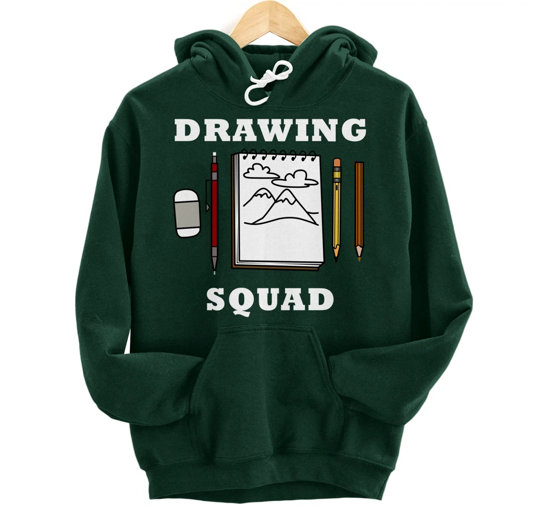 Drawing Squad Sketching Illustrator Artwork Pullover Hoodie