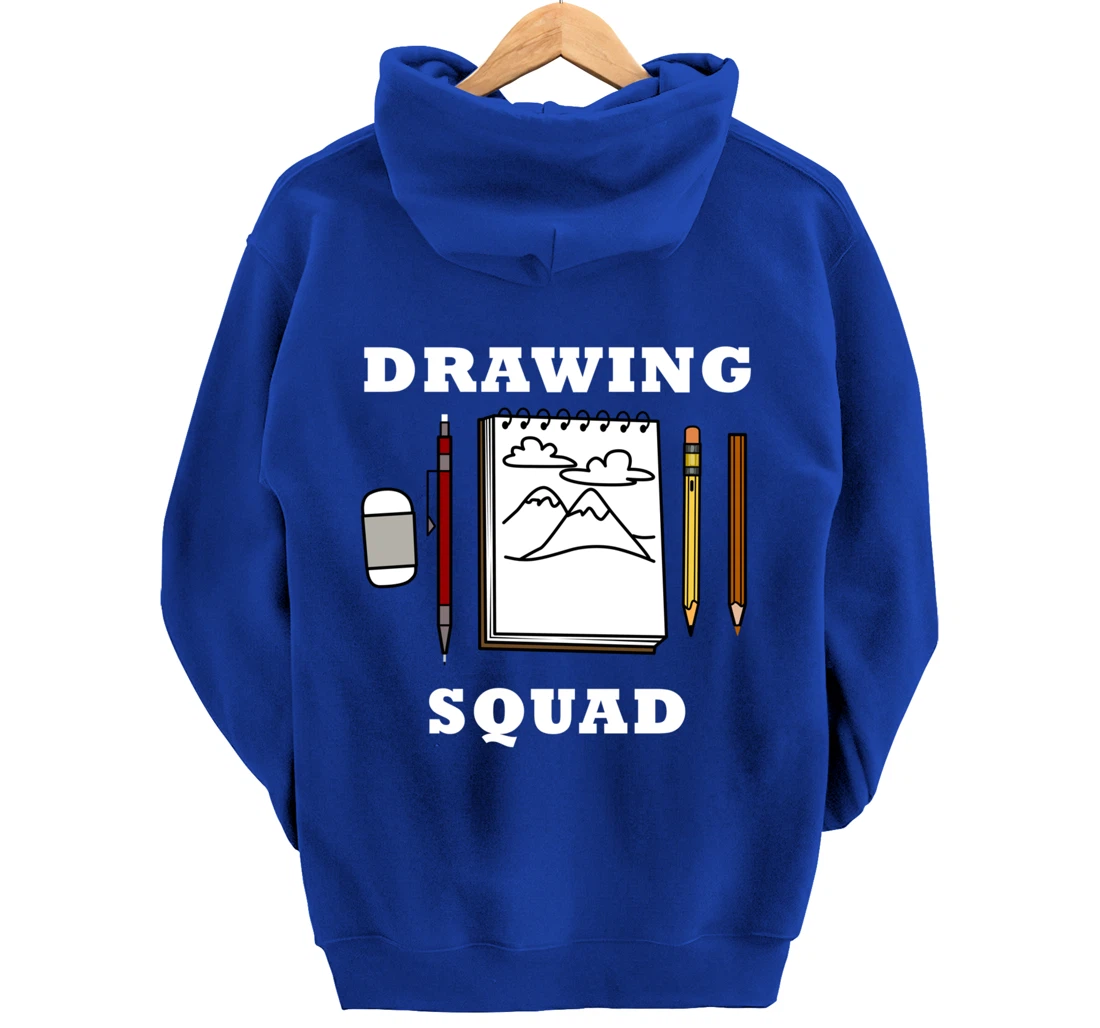 Drawing Squad Sketching Illustrator Artwork Pullover Hoodie