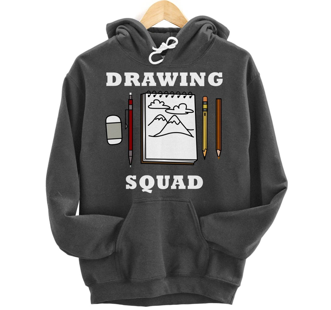 Drawing Squad Sketching Illustrator Artwork Pullover Hoodie