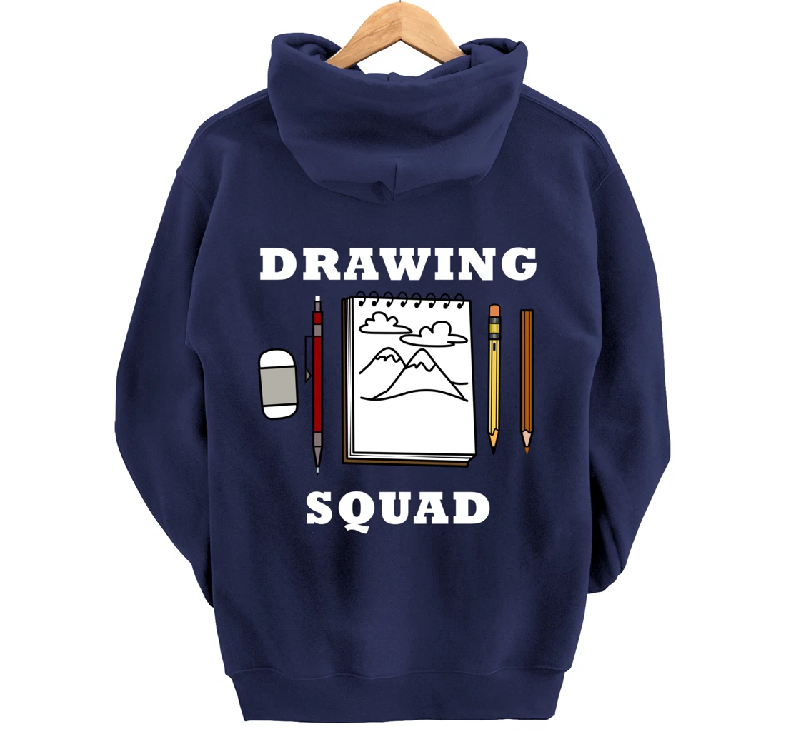 Drawing Squad Sketching Illustrator Artwork Pullover Hoodie