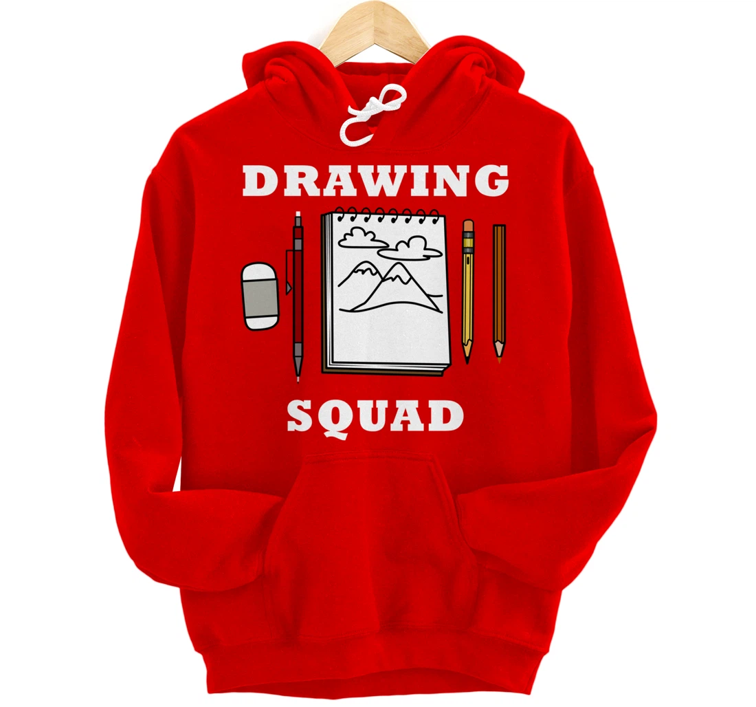 Drawing Squad Sketching Illustrator Artwork Pullover Hoodie
