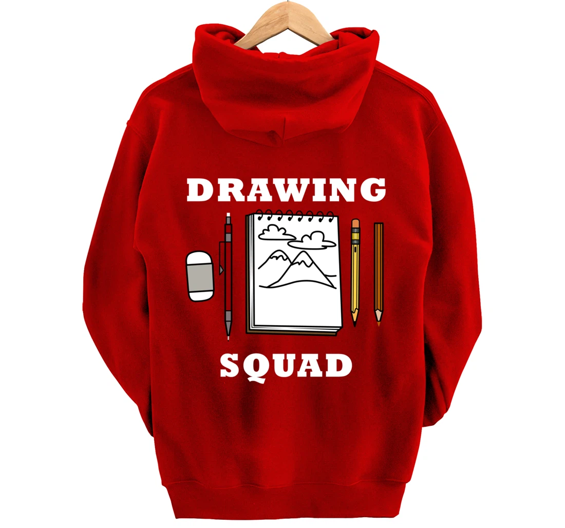 Drawing Squad Sketching Illustrator Artwork Pullover Hoodie