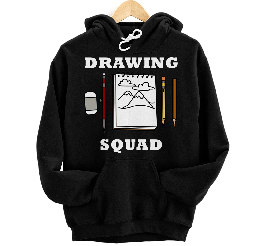Drawing Squad Sketching Illustrator Artwork Pullover Hoodie