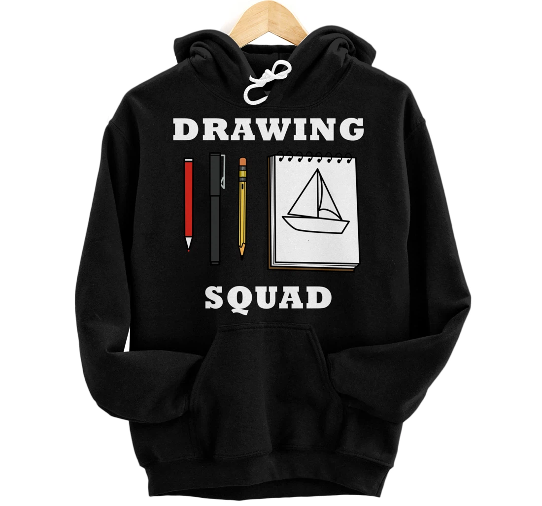 Sketching and Drawing Squad Hobby Painting Pullover Hoodie