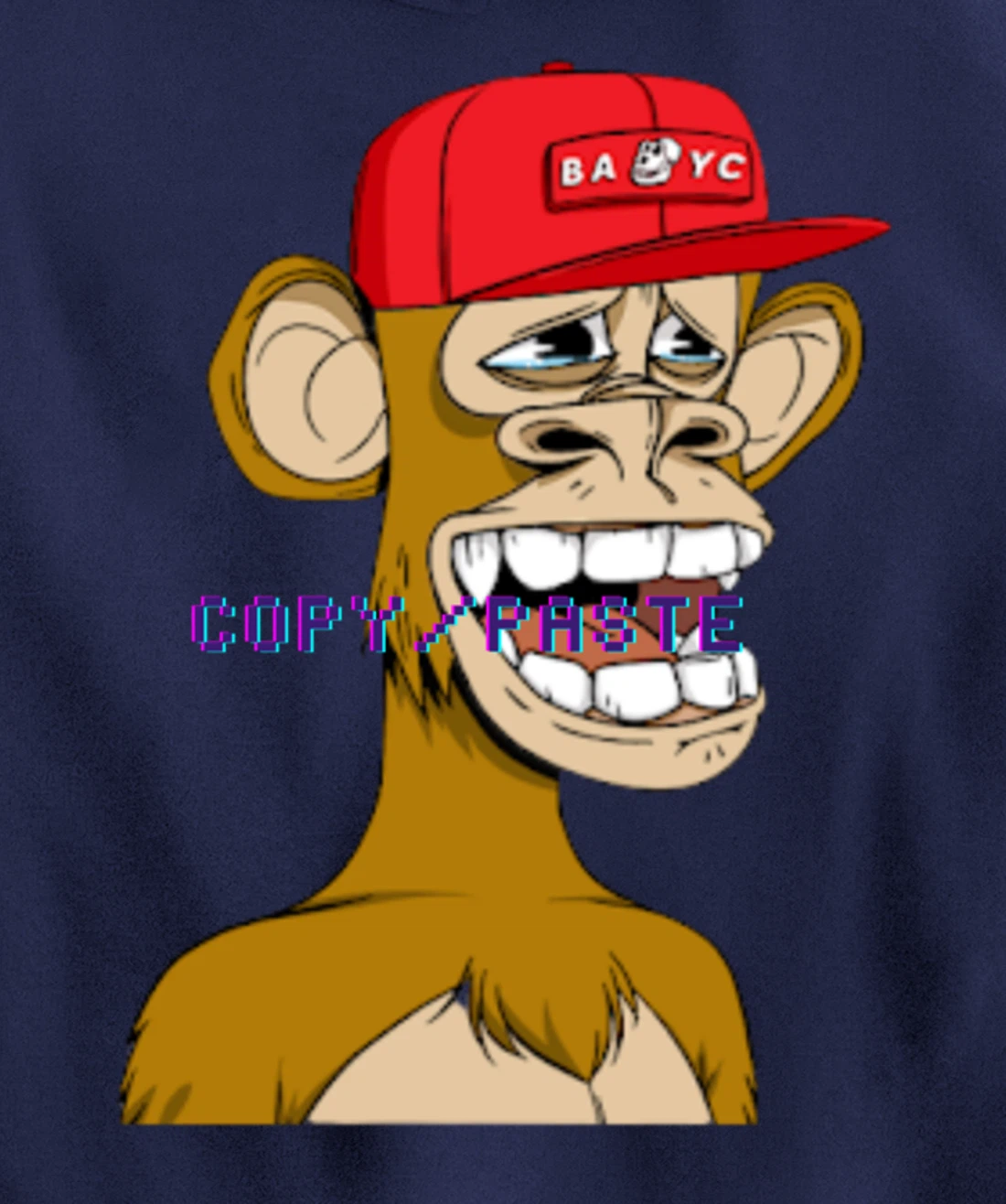 Bored Ape Yacht Club Inspired NFT attire, Copy/Paste Crypto Pullover Hoodie